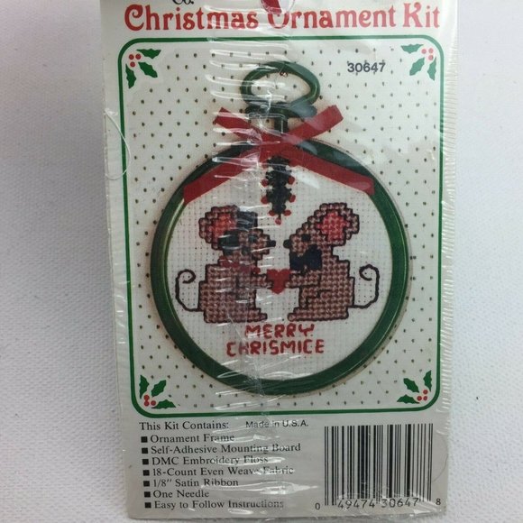 The New Berlin Co. Merry Christmas Ornament Kit Santa Mice Counted Cross Stitch - Picture 7 of 11